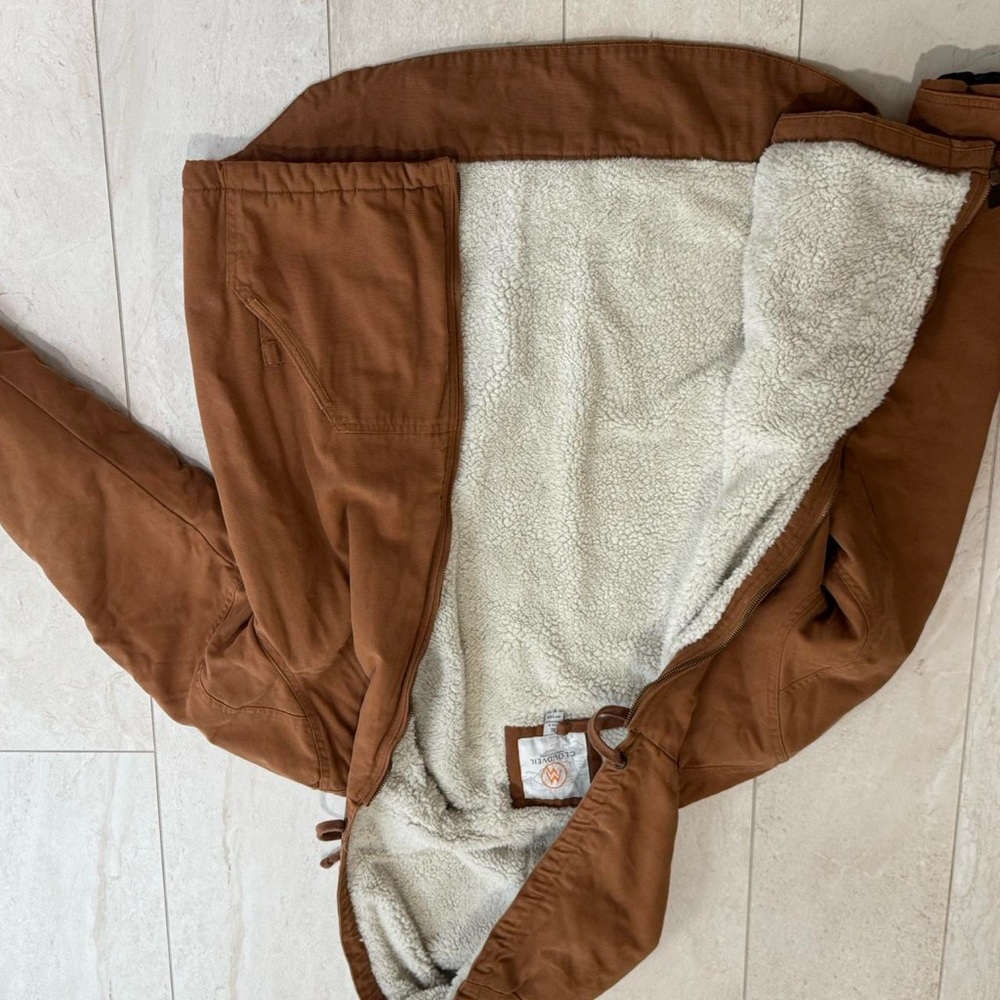 Brown Sherpa-Lined Jacket